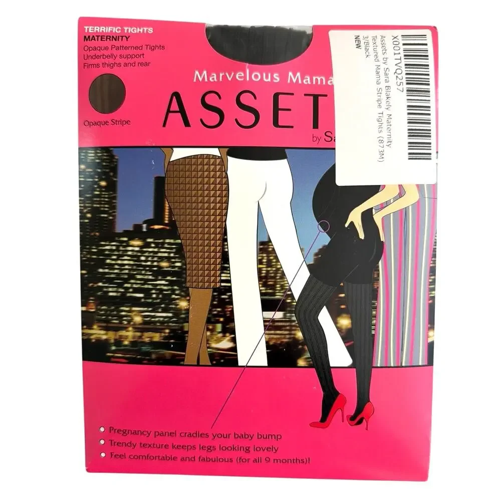 New in package MATERNITY ASSETS opaque stripe tight size 3